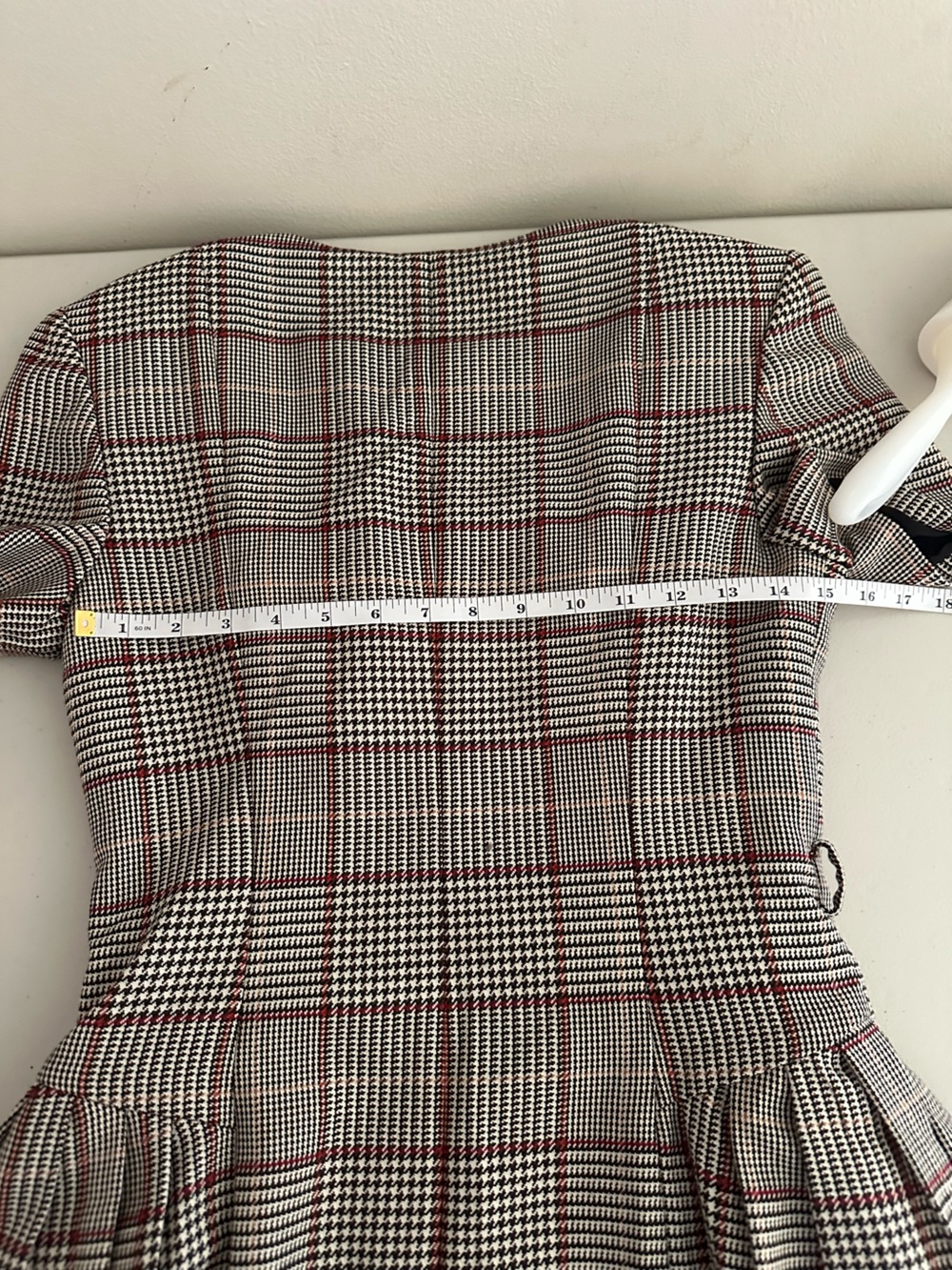 Self-Portrait Check Short Sleeve Mini Dress Brown Plaid US 6 NWT $650 Tailored - Picture 7 of 9